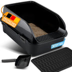 Premium Katzenklo mit hohem Rand inkl. Matte und Schaufel