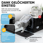 Premium Katzenklo mit Deckel und Aktivkohlefilter inkl. Matte und Schaufel