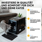 Premium Katzenklo mit Deckel und Aktivkohlefilter inkl. Matte und Schaufel