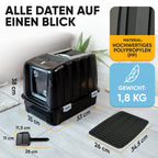 Premium Katzenklo mit Deckel und Aktivkohlefilter inkl. Matte und Schaufel