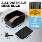 Premium Katzenklo mit hohem Rand inkl. Matte und Schaufel