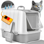 Premium Katzenklo mit Deckel und Aktivkohlefilter inkl. Matte und Schaufel