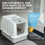 Premium Katzenklo mit Deckel und Aktivkohlefilter inkl. Matte und Schaufel