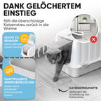 Premium Katzenklo mit Deckel und Aktivkohlefilter inkl. Matte und Schaufel