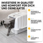 Premium Katzenklo mit Deckel und Aktivkohlefilter inkl. Matte und Schaufel