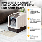 Premium Katzenklo mit Deckel und Aktivkohlefilter inkl. Matte und Schaufel