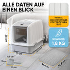 Premium Katzenklo mit Deckel und Aktivkohlefilter inkl. Matte und Schaufel