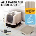 Premium Katzenklo mit Deckel und Aktivkohlefilter inkl. Matte und Schaufel