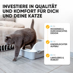 Premium Katzenklo mit hohem Rand inkl. Matte und Schaufel