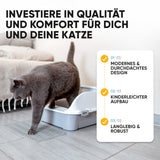 CROPLAS Katzenklo mit hohem Rand – offene Katzentoilette XXL inkl. Matte & Schaufel