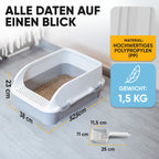 Premium Katzenklo mit hohem Rand inkl. Matte und Schaufel