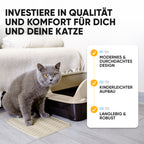 Premium Katzenklo mit hohem Rand inkl. Matte und Schaufel