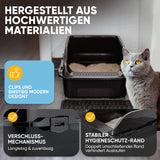 CROPLAS Katzenklo mit hohem Rand – offene Katzentoilette XXL inkl. Matte & Schaufel
