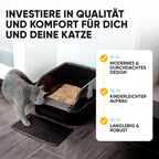 Premium Katzenklo mit hohem Rand inkl. Matte und Schaufel