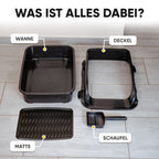 Premium Katzenklo mit hohem Rand inkl. Matte und Schaufel
