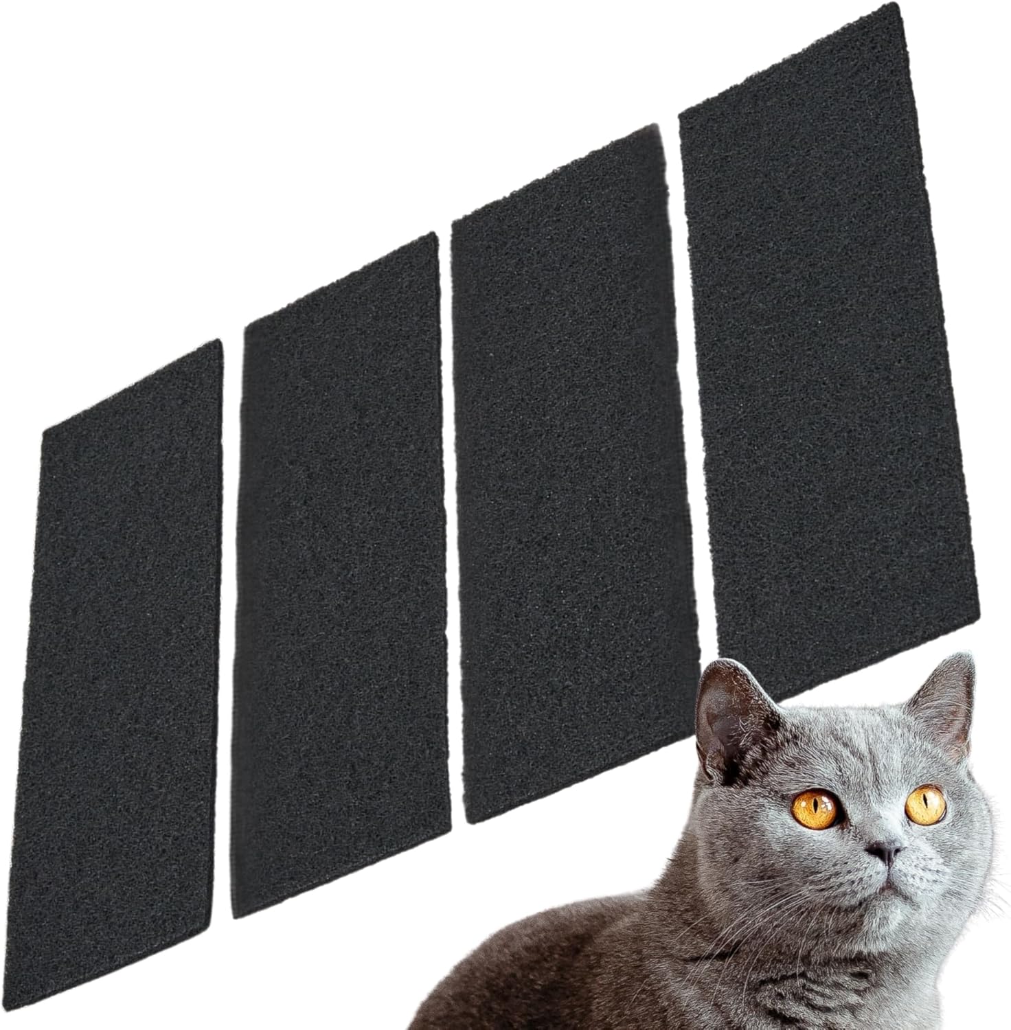 Premium Aktivkohlefilter 4er Pack für Katzenklos – zuschneidbar
